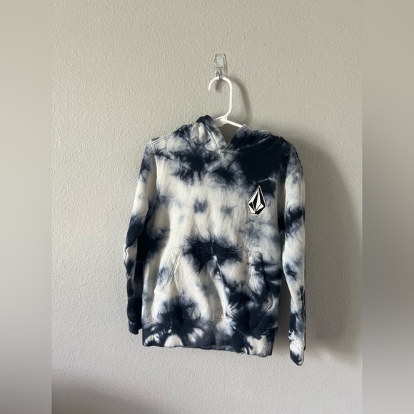 Volcom Men's Black and White Tie-Dye Sweater - Picture 1 of 3